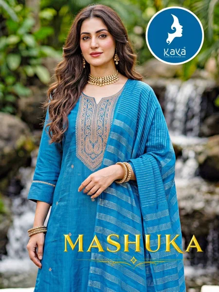 Mashuka By Kaya Milano Shimmer Kurti With Bottom Dupatta